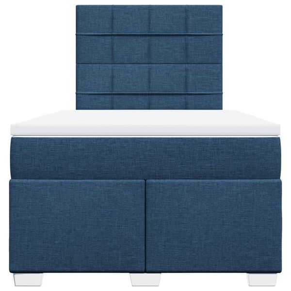 vidaXL Cama box spring con colch&oacute;n tela azul 120x190 cm