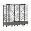 vidaXL Cama elevada con trellis y techo Gris Claro 203,5 x 40 x 129 cm