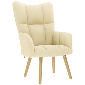 vidaXL Sill&oacute;n de relax de tela color crema