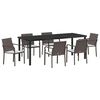 vidaXL Conjunto de Comedor de Jard&iacute;n 7 uds. Marr&oacute;n y Negro