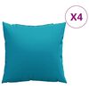 vidaXL Cojines para sof&aacute;, 4 unidades, color azul, 60x60 cm, tela