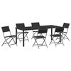 vidaXL Conjunto de Comedor de Jard&iacute;n 7 uds. Negro