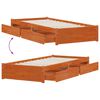 vidaXL Estructura de cama con caj&oacute;n 3 pcs Marr&oacute;n cera Madera de pino