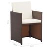 vidaXL Set comedor de jard&iacute;n 17 pzas y cojines rat&aacute;n sint&eacute;tico marr&oacute;n