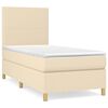 vidaXL Cama box spring con colch&oacute;n tela color crema 90x200 cm