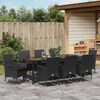 vidaXL Conjunto de Comedor de Jard&iacute;n 9 pcs Negro rat&aacute;n sint&eacute;tico