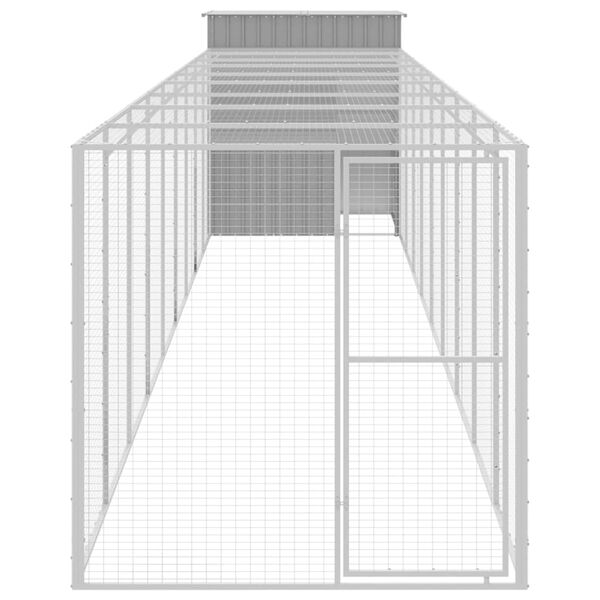 vidaXL Gallinero y corral acero galvanizado gris claro 165x1067x181 cm