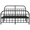 vidaXL Estructura cama sin colchón con estribo metal negro 140x190 cm