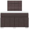 vidaXL Cama box spring con colch&oacute;n tela marr&oacute;n oscuro 120x190 cm