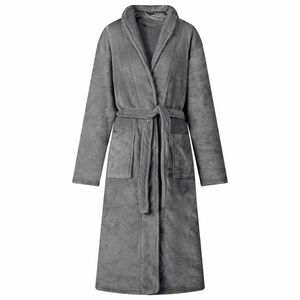 vidaXL Bata sin capucha Gris oscuro s Franela