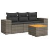 vidaXL Set de sof&aacute;s de jard&iacute;n 4 pzas y cojines rat&aacute;n sint&eacute;tico gris