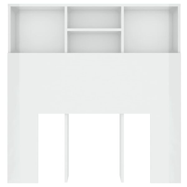 vidaXL Mueble cabecero blanco brillante 100x19x103,5 cm