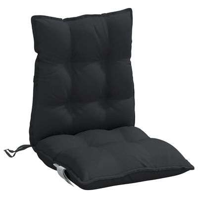 vidaXL Cojines para silla con respaldo bajo 6 uds tela Oxford negro