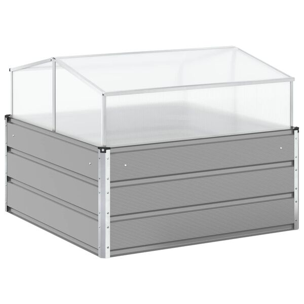 vidaXL Jardinera Gris Claro 100 x 100 x 77 cm Acero Galvanizado