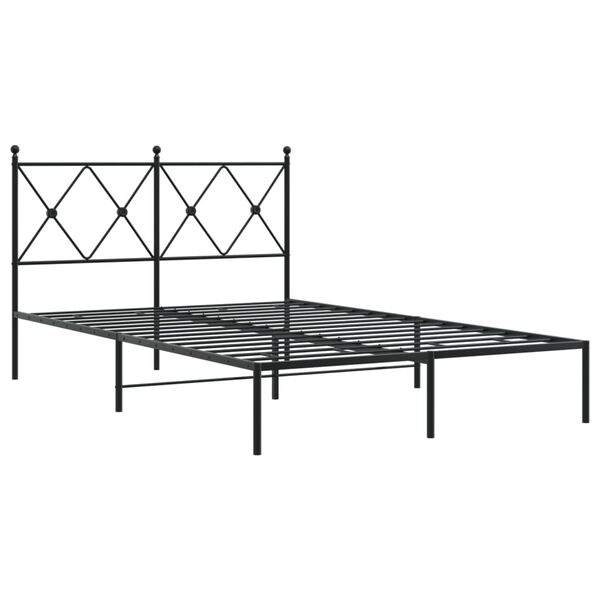 vidaXL Estructura cama sin colch&oacute;n con cabecero metal negro 120x190 cm