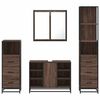 vidaXL Set de muebles ba&ntilde;o 4 pzas madera contrachapada roble marr&oacute;n