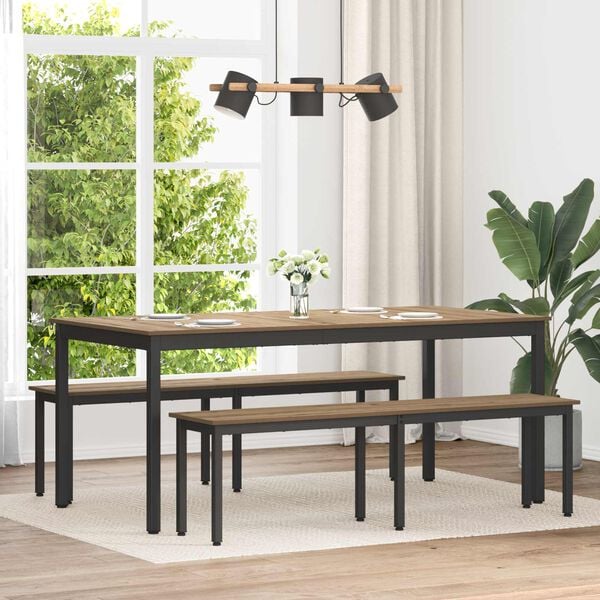 vidaXL Banco Roble Artesanal 160 x 35 x 45 cm Madera de ingenier&iacute;a