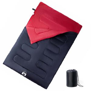 vidaXL Saco de dormir doble y almohadas camping adultos 3-4 estaciones
