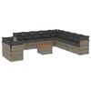 vidaXL Set de sof&aacute;s de jard&iacute;n 12 pzas con cojines rat&aacute;n sint&eacute;tico gris