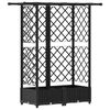vidaXL Cama elevada con trellis y techo Negro 124 x 40 x 121 cm PP