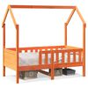 vidaXL Cama con forma de casa de ni&ntilde;os madera maciza marr&oacute;n 70x140 cm
