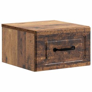 vidaXL Mesita de Noche de Pared Madera envejecida 34,5 x 33 x 20 cm