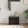 vidaXL Banco de entrada con coj&iacute;n Roble Negro 60 x 38 x 46 cm