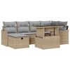 vidaXL Conjunto de sof&aacute; de jard&iacute;n 7 uds. Beige rat&aacute;n sint&eacute;tico