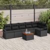 vidaXL Conjunto de sofá de jardín 7 pcs Negro