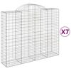 vidaXL Cestas de gaviones 7 uds forma de arco hierro 200x50x160/180 cm