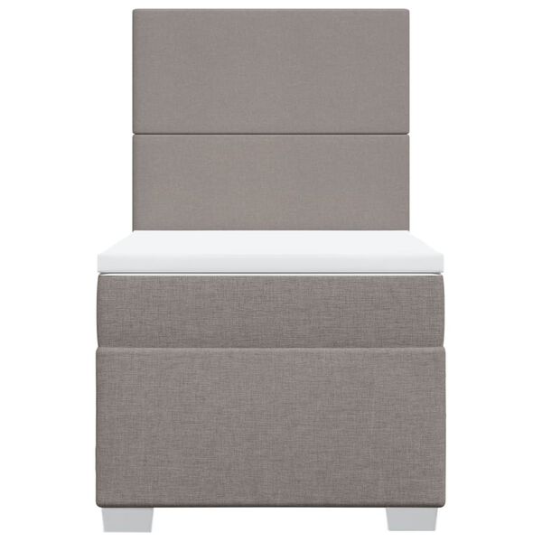 vidaXL Cama box spring con colchón tela gris taupe 90x190 cm