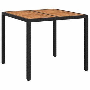 vidaXL Mesa de Jard&iacute;n Negro 90 x 90 x 75 cm rat&aacute;n sint&eacute;tico