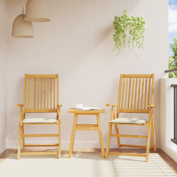vidaXL Cojines de asiento de jard&iacute;n cuadrados 4 uds crema 45x45x2 cm