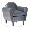vidaXL Sill&oacute;n de cuero aut&eacute;ntico gris 77x65x79 cm