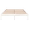 vidaXL Estructura de cama sin colch&oacute;n madera maciza blanco 200x200 cm
