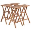 vidaXL Taburetes plegables de cocina 4 unidades madera de teca maciza