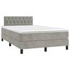 vidaXL Cama box spring con colch&oacute;n terciopelo gris claro 120x190 cm