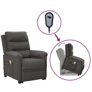 vidaXL Sill&oacute;n de masaje elevable tela gris oscuro