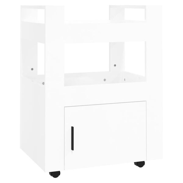vidaXL Carrito de cocina madera contrachapada blanco brillo 60x45x80cm