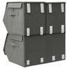 vidaXL Set de cajas de almacenaje apilables 3 uds tela gris antracita
