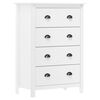 vidaXL Aparador Hill 4 cajones madera maciza pino 79x40x110 cm