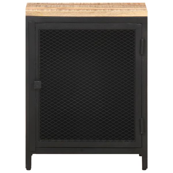 vidaXL Mesita de noche madera maciza de mango rugosa 40x30x53 cm