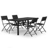 vidaXL Juego de comedor para jard&iacute;n 5 piezas con cojines gris y negro