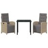 vidaXL Conjunto de Comedor de Jard&iacute;n 3 pcs Beige rat&aacute;n sint&eacute;tico
