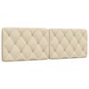 vidaXL Cabecero de cama acolchado tela crema 160 cm