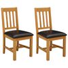 vidaXL Silla de comedor VENLO 2 uds. Madera de Roble S&oacute;lido Negro