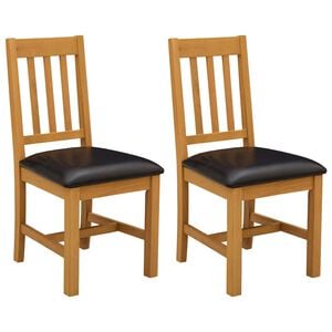 vidaXL Silla de comedor VENLO 2 uds. Madera de Roble S&oacute;lido Negro