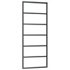 vidaXL Puerta corredera ESG vidrio y aluminio negra 76x205 cm