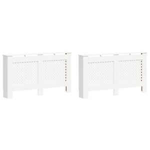 vidaXL Cubiertas para radiador 2 unidades MDF blanco 152x19x81,5 cm