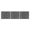 vidaXL Juego de paneles de valla WPC negro 526x146 cm